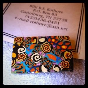 Handmade Polymer Clay Multi colored Brooch Pin